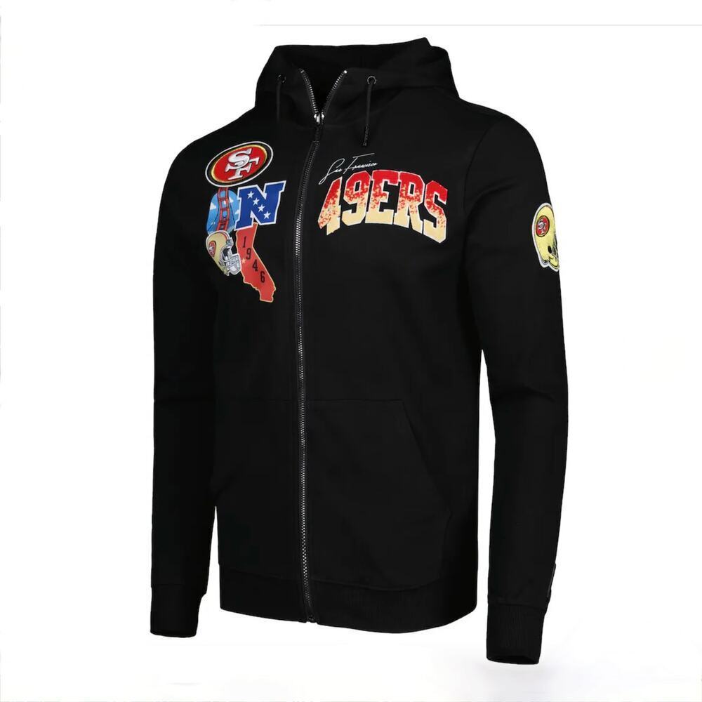 Men's San Francisco 49ers Pro Standard Black Hometown Full-Zip Hoodie - Size XL